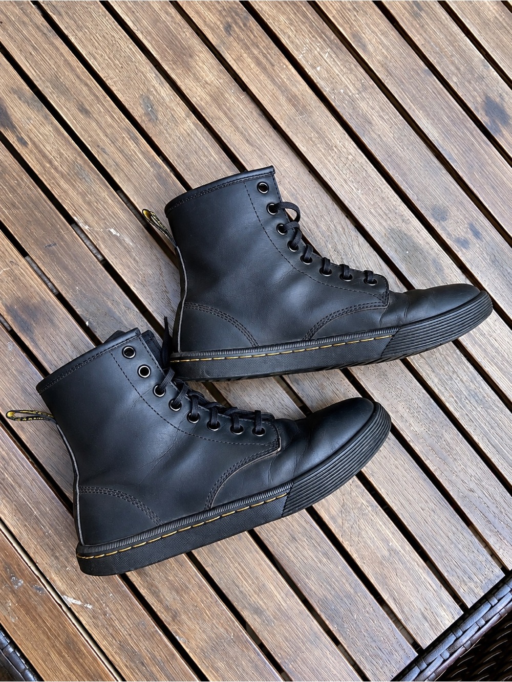 Dr. Martens Sheridan Black Leather High-Top Lace-Up Boots